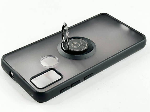 TPU чохол накладка Matte Ring Magnit для ZTE Blade A31 чорний, фото 2