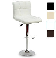 Барный стул Hoker MONZO с регулированием высоты и поворотом сидения Эко кожа V_0265 Белый