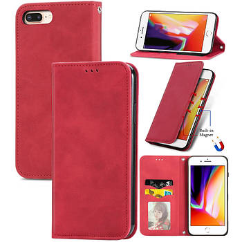 Чохол-книжка Skin Feel Leather Wallet для Apple iPhone 6 Plus / 7 Plus / 8 Plus Red