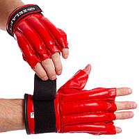 Снарядные перчатки кожаные ZELART ZB-4225 размер XL цвет красный hr