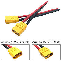 Коннектор Amass XT90 FEMALE (Мама) кабель питания 10AWG 25 см