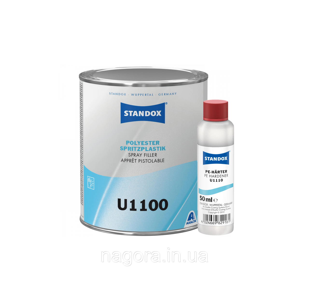 Рідка поліефірна шпаклівка STANDOX Polyester Spritzplastic U1100 (1 л + затверджувач), фото 1