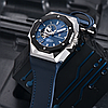 Механічний чоловічий годинник із синім циферблатом на шкіряному ремінці водонепроникний Pagani Design PD-YN010, фото 8