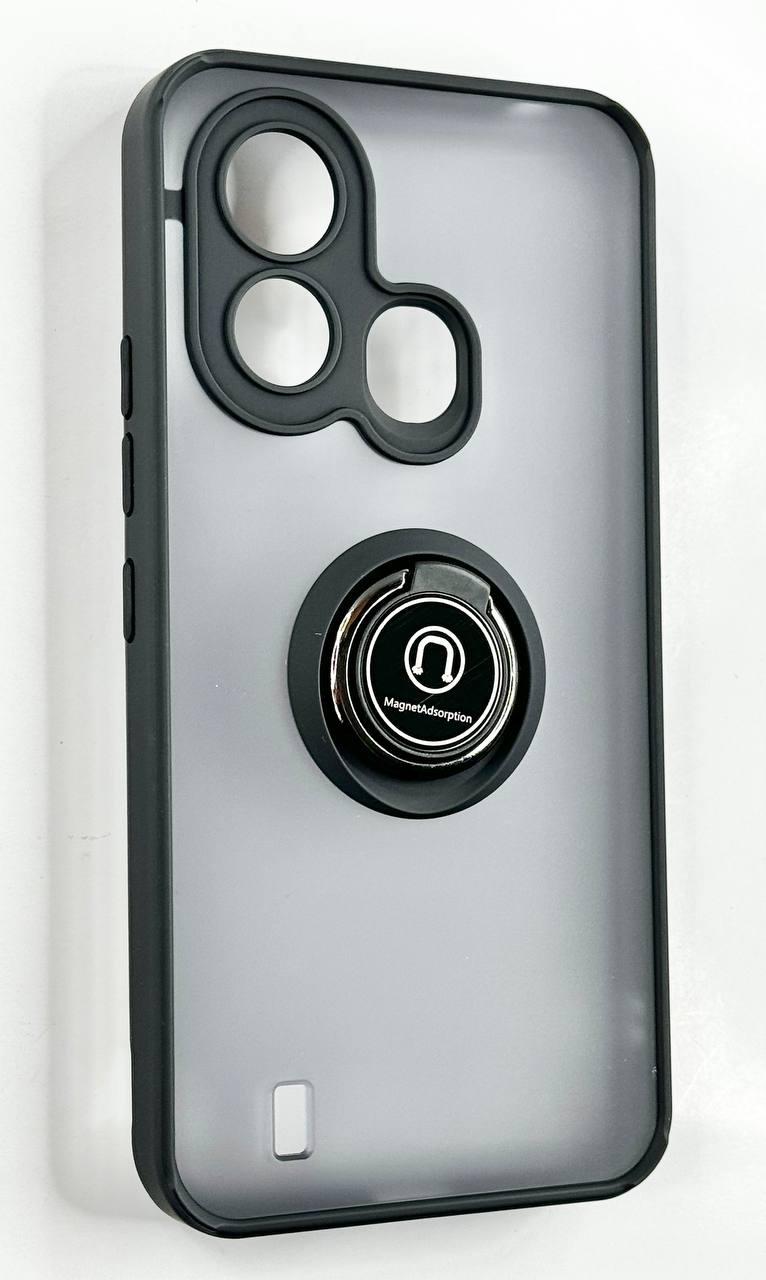 TPU чохол накладка Matte Ring Magnit для ZTE Blade L220 чорний
