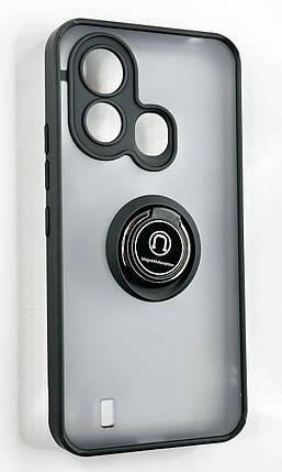 TPU чохол накладка Matte Ring Magnit для ZTE Blade L220 чорний, фото 1