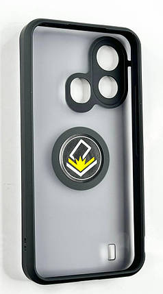 TPU чохол накладка Matte Ring Magnit для ZTE Blade L220 чорний, фото 3