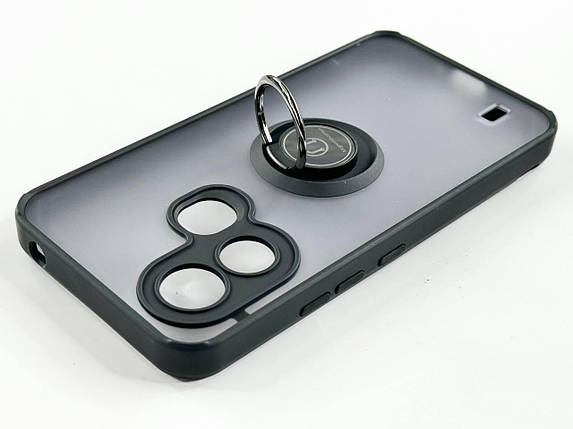 TPU чохол накладка Matte Ring Magnit для ZTE Blade L220 чорний, фото 2