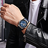 Механічний чоловічий годинник із синім циферблатом на шкіряному ремінці водонепроникний Pagani Design PD-YN010, фото 7