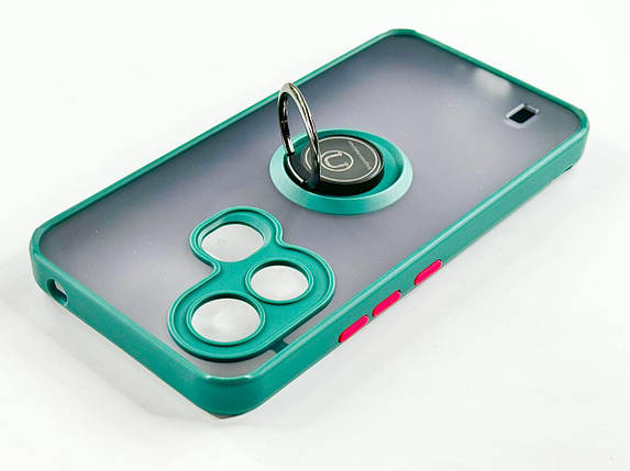 TPU чохол накладка Matte Ring Magnit для ZTE Blade L220 зелений, фото 3