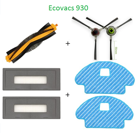 Набір запчастин для робота пилососа Ecovacs Deebot Ozmo 610 DD7G 930 DG7G 960 DG8G (7 предметів), фото 1