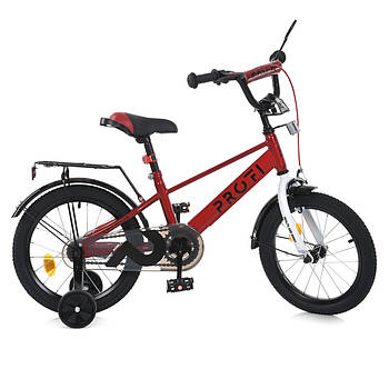 Дитячий велосипед на 18 дюймових колесах з дзвінком та багажником BRAVE PROF1 MB 18021-1 Червоний