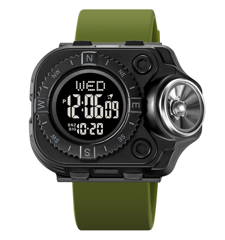 Skmei 2187 чоловічий наручний годинник з ліхтарем зелений/чорний