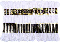 Бавовняні нитки для вишивки хрестиком для в’язання 20 шт по 8м Білі