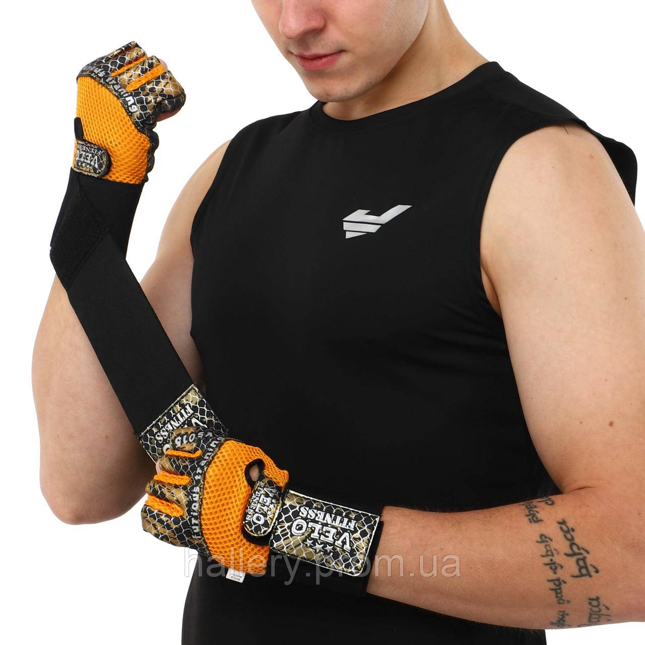 Перчатки для фитнеса и тяжелой атлетики VELO VL-3226 размер S hr - фото 6 - id-p2180743736