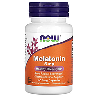 NOW Foods, Мелатонин, 5 мг, 60 капсул