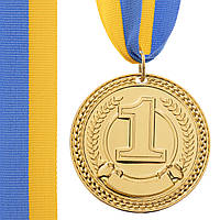 Медаль спортивная с лентой Zelart CELEBRITY C-6400 цвет золотой hr