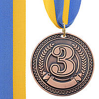 Медаль спортивная с лентой Zelart CELEBRITY C-6400 цвет бронзовый hr