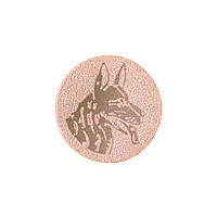 Жетон-наклейка 25мм Zelart Собаки 25-0039 цвет бронзовый hr