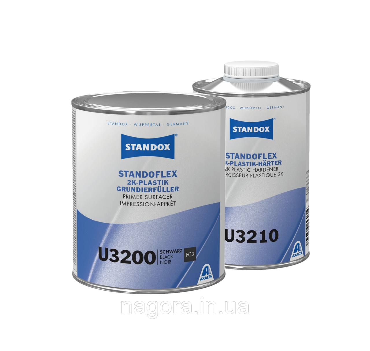 Ґрунт-наповнювач для пластиків, чорний, STANDOX 2K U3200 (комплект, ґрунт 1л + затверджувач 1 л)