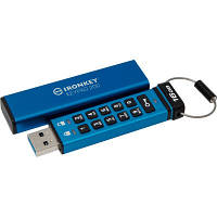 USB флеш наель Kingston 16GB IronKey Keypad 200 Blue USB 3.2 (IKKP200/16GB) p