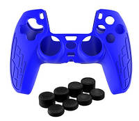 9 в 1 кнопки + чохол синій TOYILUYA ковпачки для геймпада dualsense PS5 насадки ( силіконові накладки)