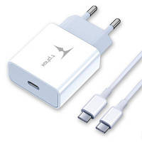 Зарядное устройство T-Phox PD 18W Charger + Type-C-C 60W cable 1m (White) (T-P01(W)+Type-C) p