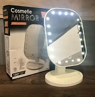 Зеркало для макияжа Cosmetie Mirror Makeup HH071 с 20 LED подсветкой, белое