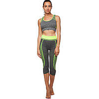 Костюм спортивный женский для фитнеса и тренировок лосины и топ SIBOTE ST-2098 цвет салатовый hr