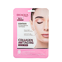 Антивозрастная маска для лица Bioaqua Collagen Antiaging с коллагеном 25 мл BQY80854