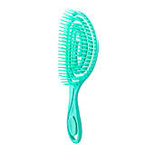 Щітка масажний гребінець для волосся SaMi спіраль скелетна овальна продувна (зелена)