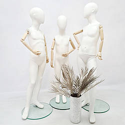 Манекен дитячий підлітковий з дерев'яними руками на шарнірах для магазину одягу