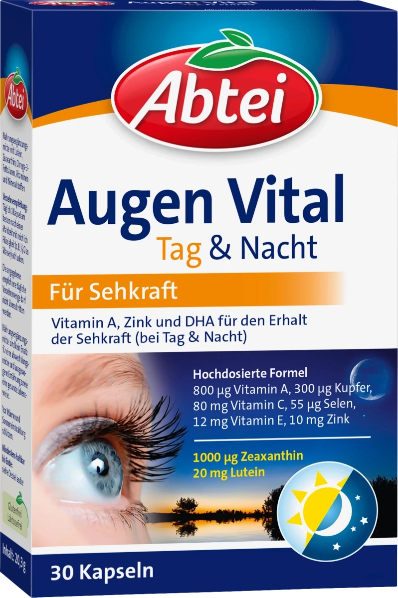 Біологічно активна добавка Abtei Augen Vital Tag & Nacht, 30 шт.