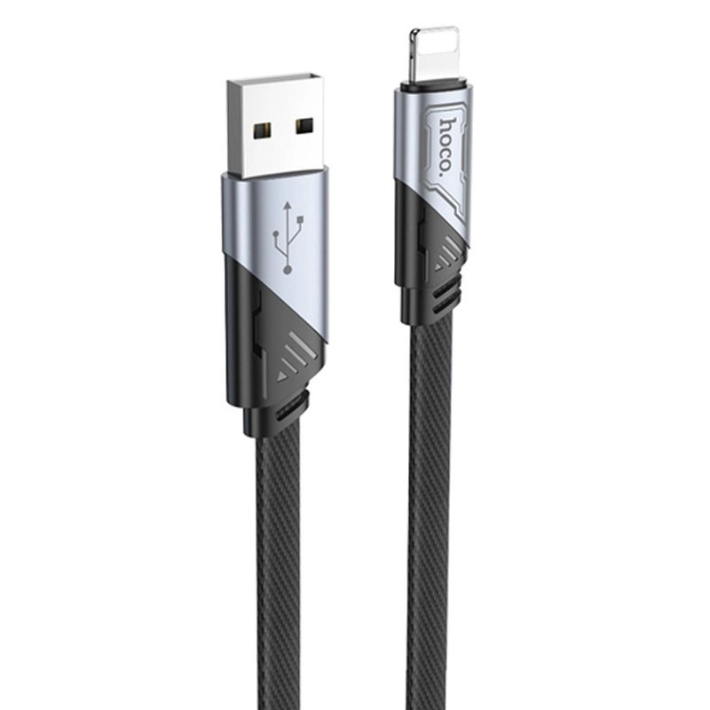 Дата кабель Hoco U119 Machine charging data USB to Lightning (1.2m), Чорний, фото 1