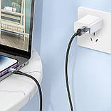 Такта кабель Hoco U128 Viking 2in1 USB/Type-C to Lightning (1m), Чорний, фото 5
