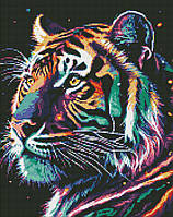 Алмазная мозаика/вышивка Фантастический тигр с голограммными стразами 40*50 см Идейка AMO 7742