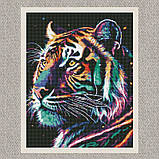 Алмазна мозаїка/вишивка Фантастичний тигр з голограмними стразами 40*50 см Ідейка AMO 7742, фото 2