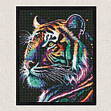 Алмазна мозаїка/вишивка Фантастичний тигр з голограмними стразами 40*50 см Ідейка AMO 7742, фото 4