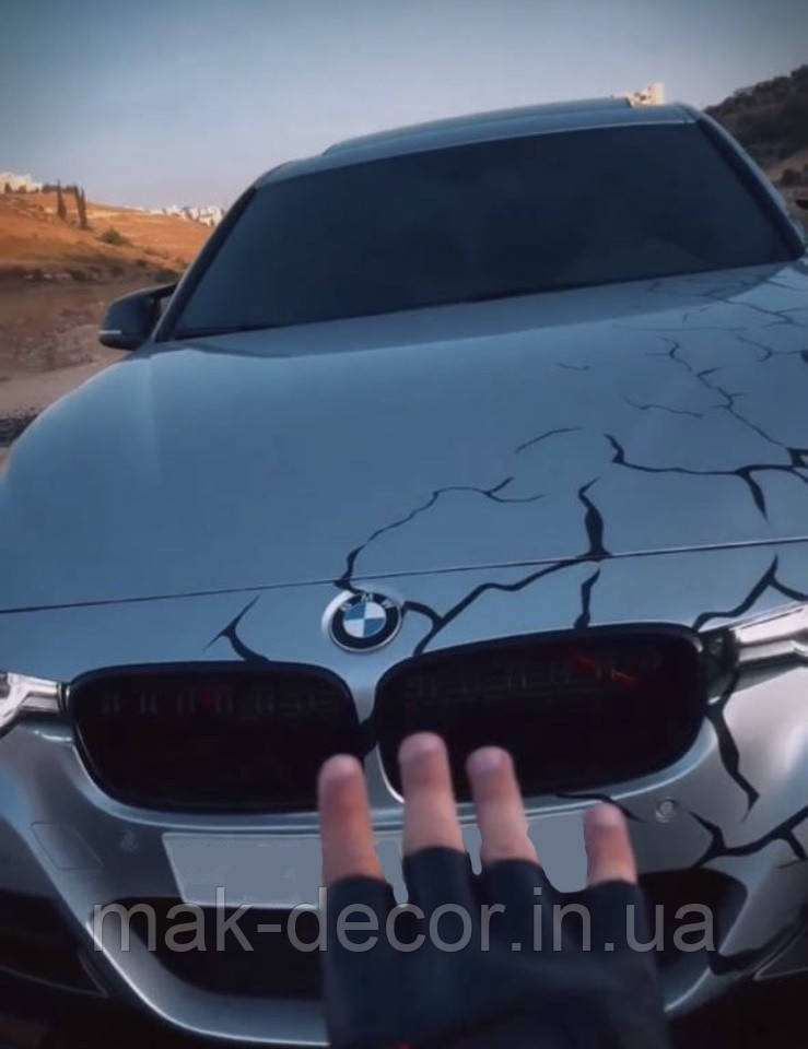 Вінілові наклейки на авто " Камуфляж тріщини "  60х100 см 2 листа