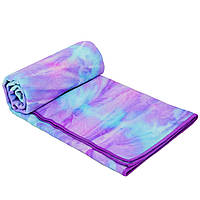 Коврик полотенце для йоги Zelart KINDFOLK FI-8370 цвет сиреневый-голубой hr