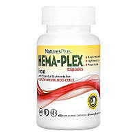 Вітаміни для серця та судин Natures Plus Hema-Plex Iron (60 капс)