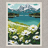 Алмазна мозаїка/вишивка Квітучі ромашки 30*40 см Ідейка AMO 7803, фото 2
