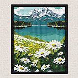 Алмазна мозаїка/вишивка Квітучі ромашки 30*40 см Ідейка AMO 7803, фото 4