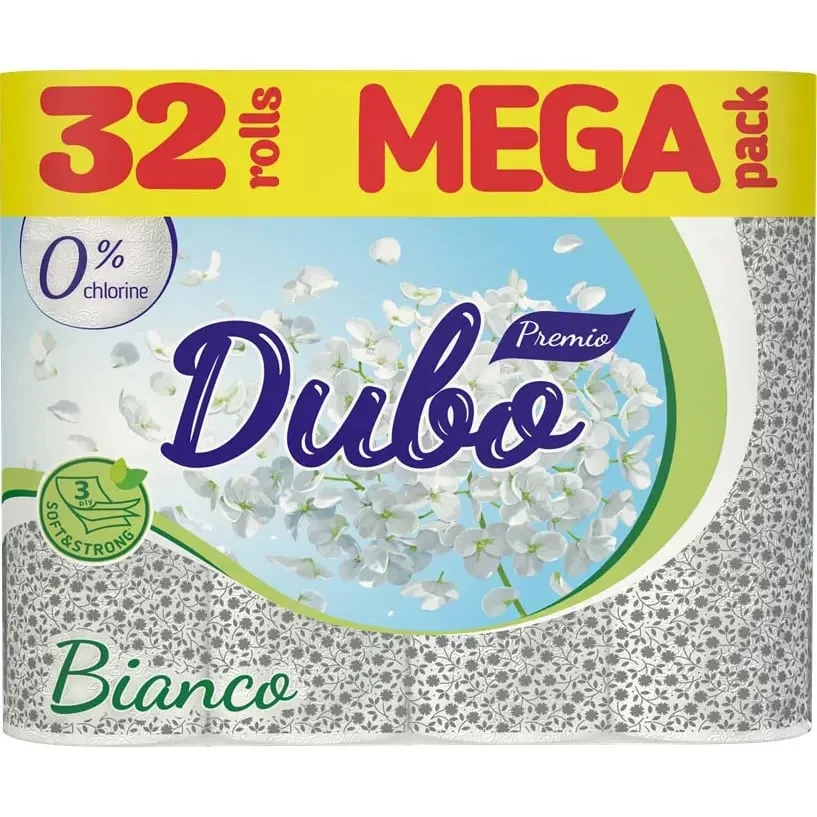 Туалетний папір Диво Bianco, 15г/м, 3 шари, білий, 32 шт