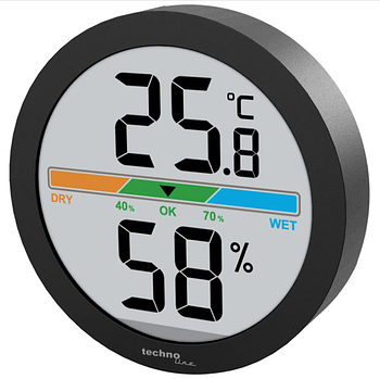 Термогігрометр побутовий Гігрометр для дому Термометр домашній Technoline WS9418 Black (WS9418) Німеччина