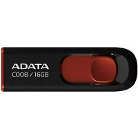 USB флеш наель ADATA 16Gb C008 Black/Red USB 2.0 (AC008-16G-RKD) p
