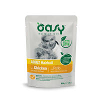 Влажный корм для кошек OASY Adult Hairball с курицей 85 г (8053017343761) p