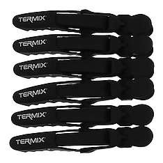 Затискач для волосся Termix (крокодил) чорний, 6шт (P-PZ-TXPZN)