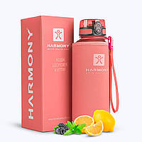 Бутылка для воды Harmony Total Peach 1,5 л. с контейнером для фруктов и защитным неопреновым чехлом.