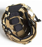 Комплект! Универсальная подвесная система для шлема, Team Wendy + подушки для военной каски FAST MICH. Койот