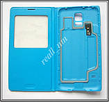 Синій чохол S view Samsung Galaxy S5 G900H G900F G900FD чохол-книжки, фото 3